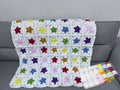 Colorful Five-Point Star Crochet Blanket – Finished Blanket or Yarn + PDF Kit