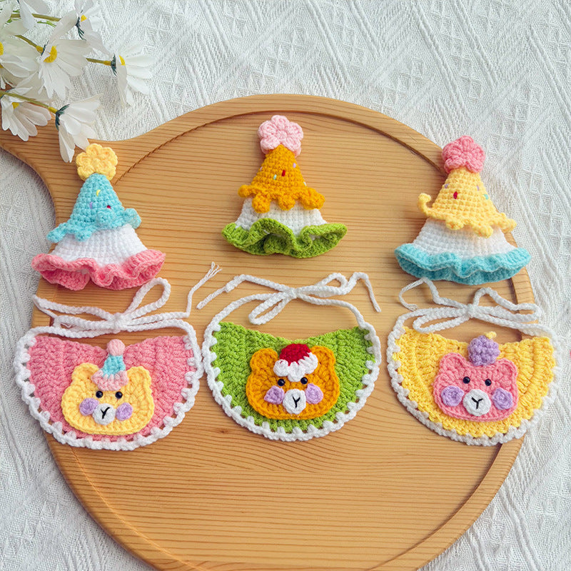 Birthday Crochet Pet Set – Hat & Collar Combo
