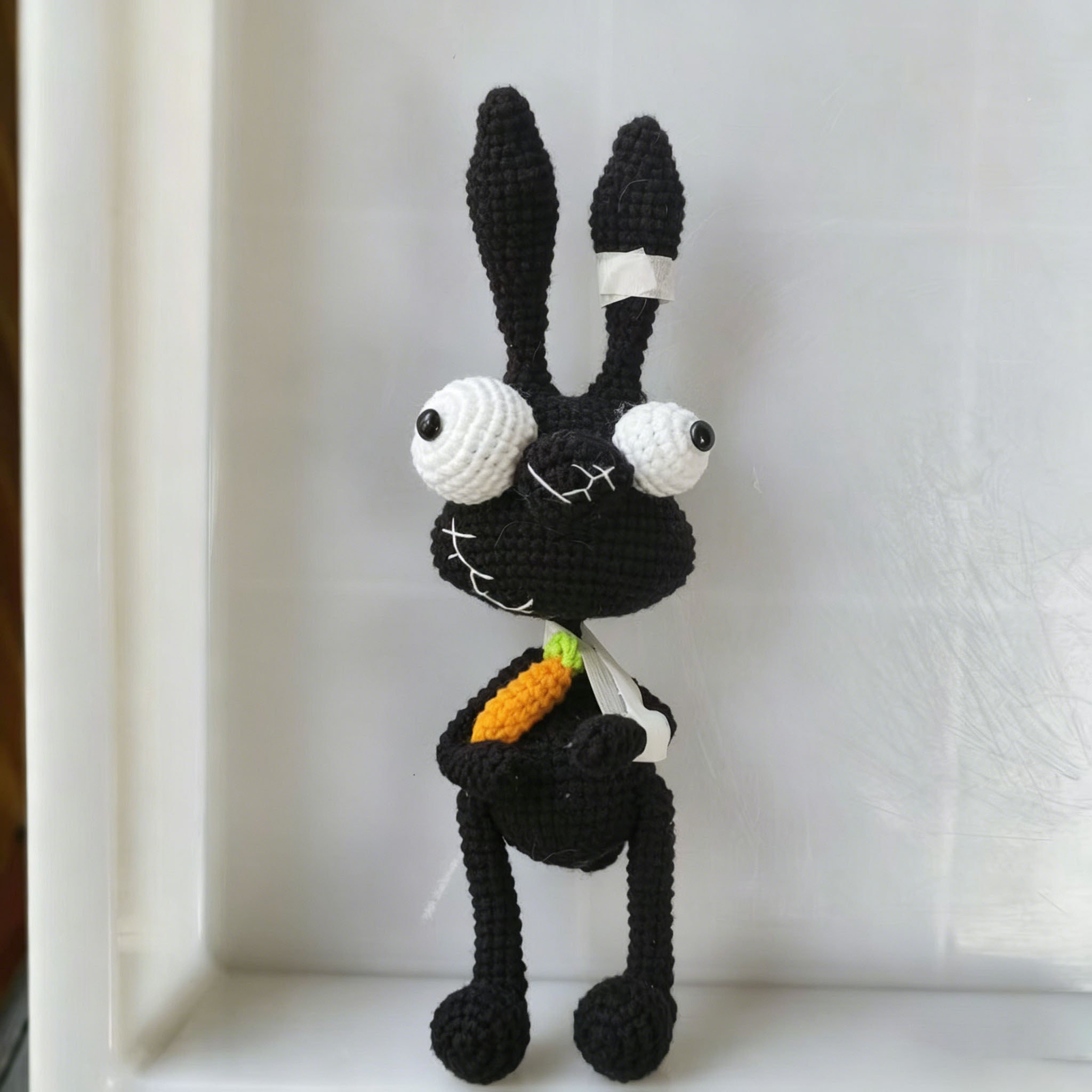 Handmade Pink Crochet Bunny Doll | Funny Amigurumi Plush Toy