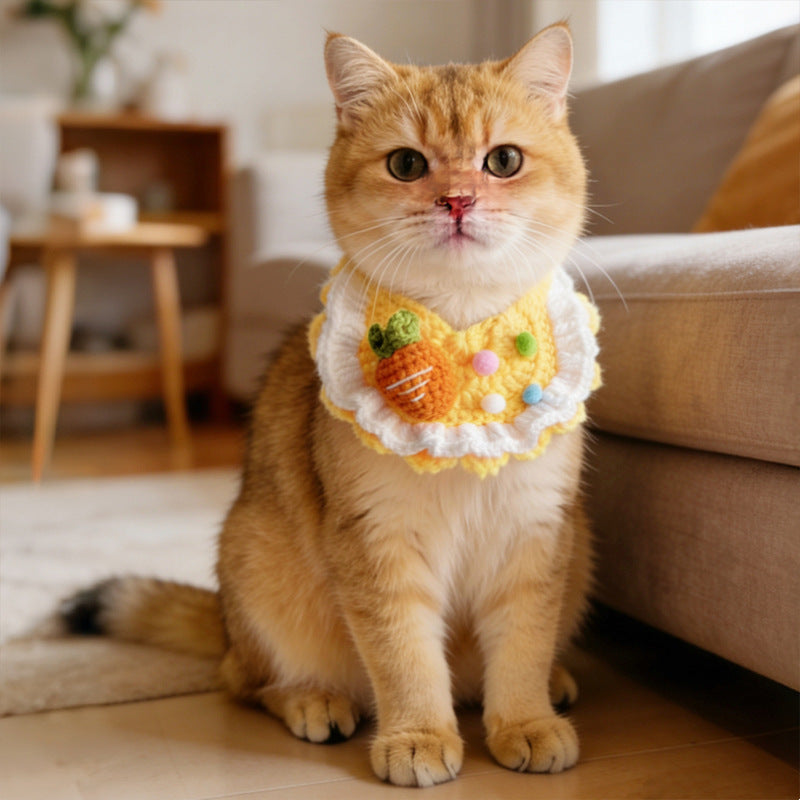 Carrot Crochet Pet Bib – Cute Handmade Collar