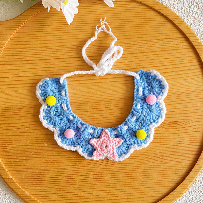 Starfish Crochet Pet Collar – Ocean Cute Design
