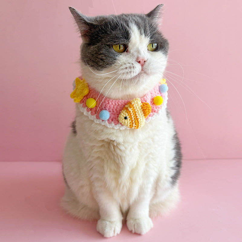 Ocean Crochet Pet Collar – Fish & Star Cute Design