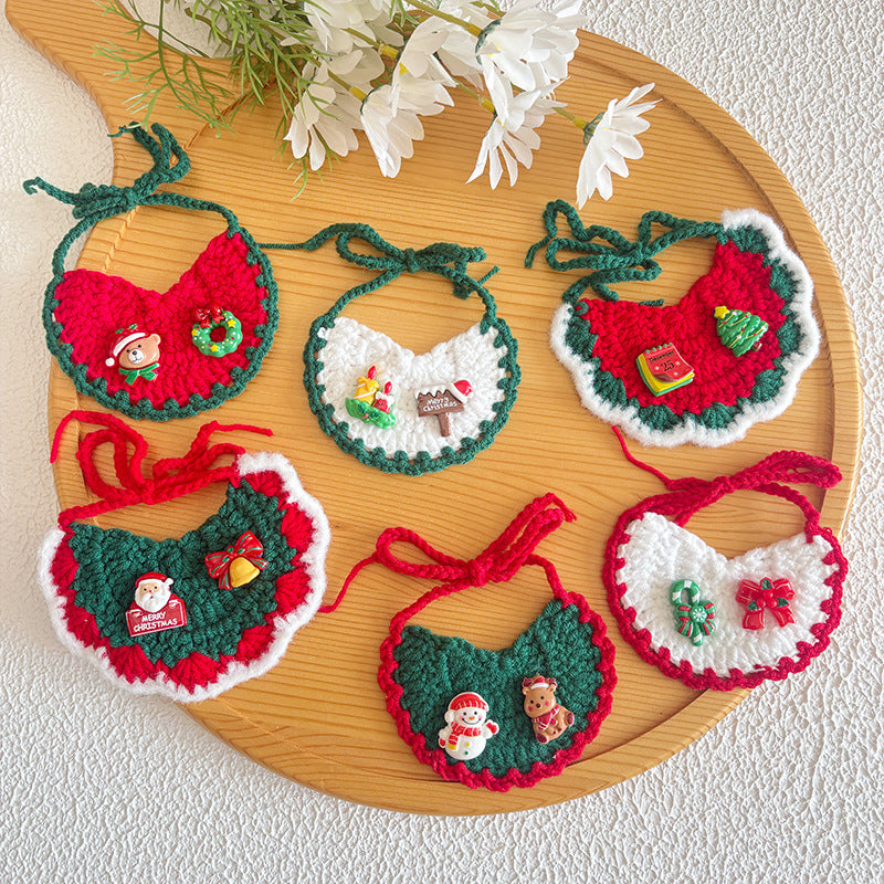 Christmas Crochet Pet Collar – Festive Holiday Edition