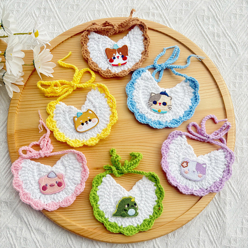 Cute Bunny Pet Outfit Set – Crochet Hat & Bib Combo