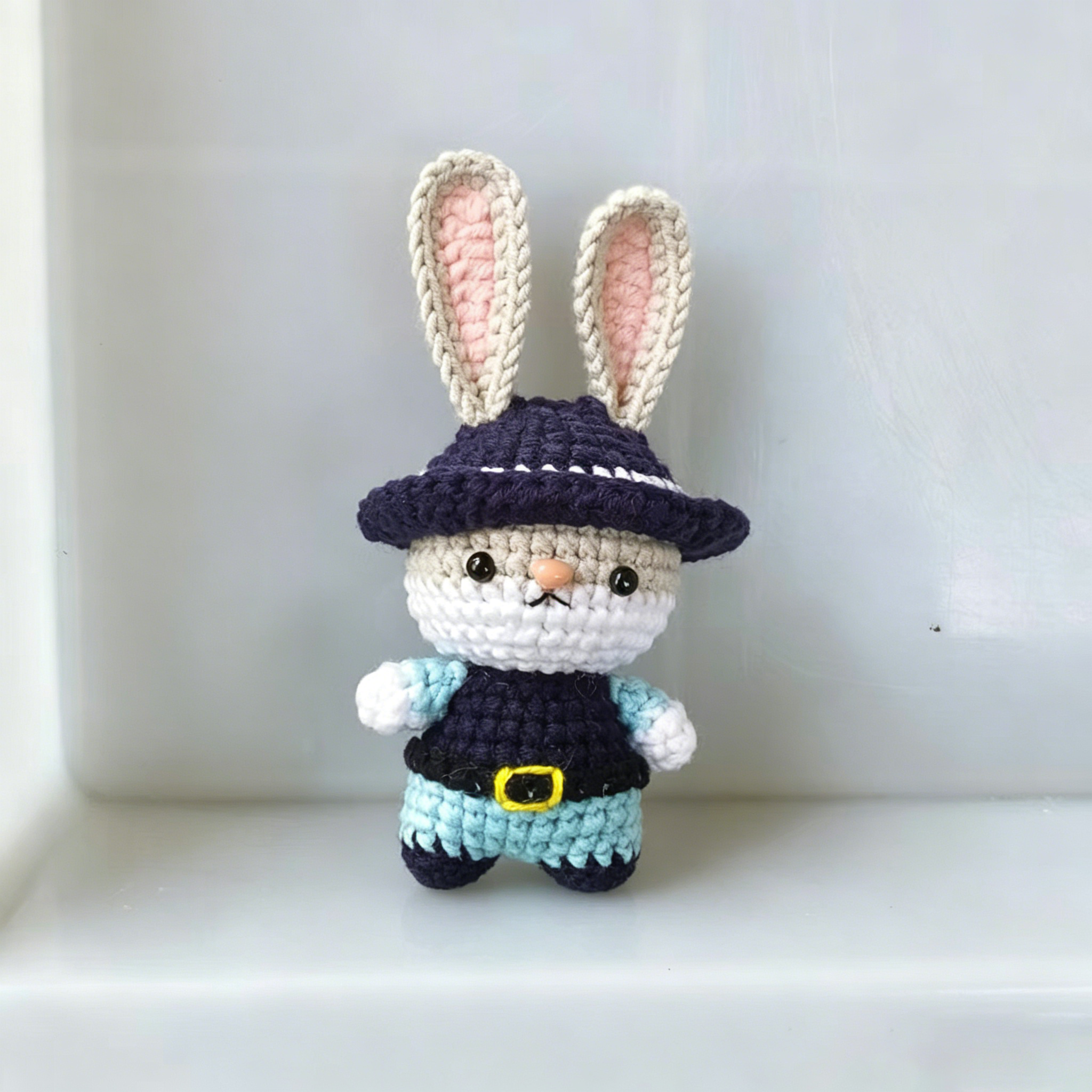 Handmade Crochet Fox Doll in Green Outfit | Cute Amigurumi Plush Toy
