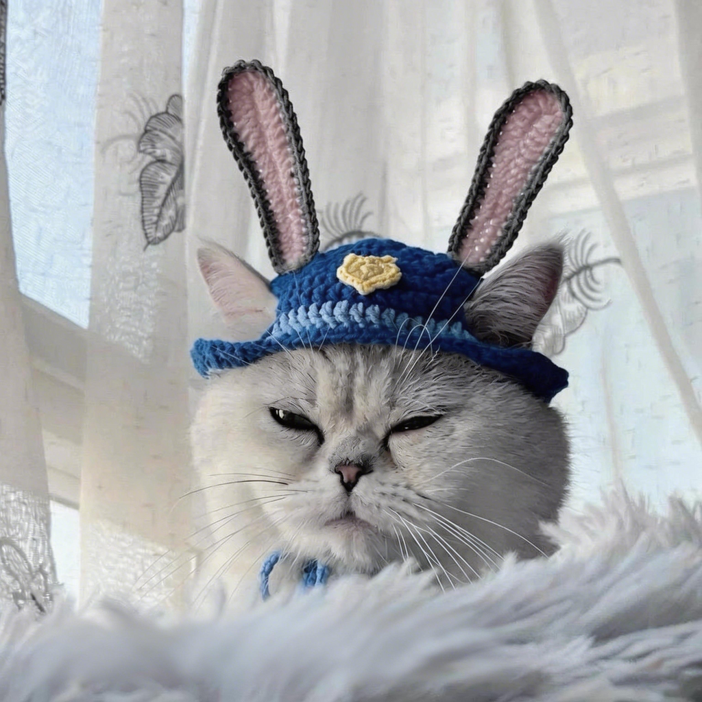 Character Style Pet Hat – Bunny & Fox Crochet Costume