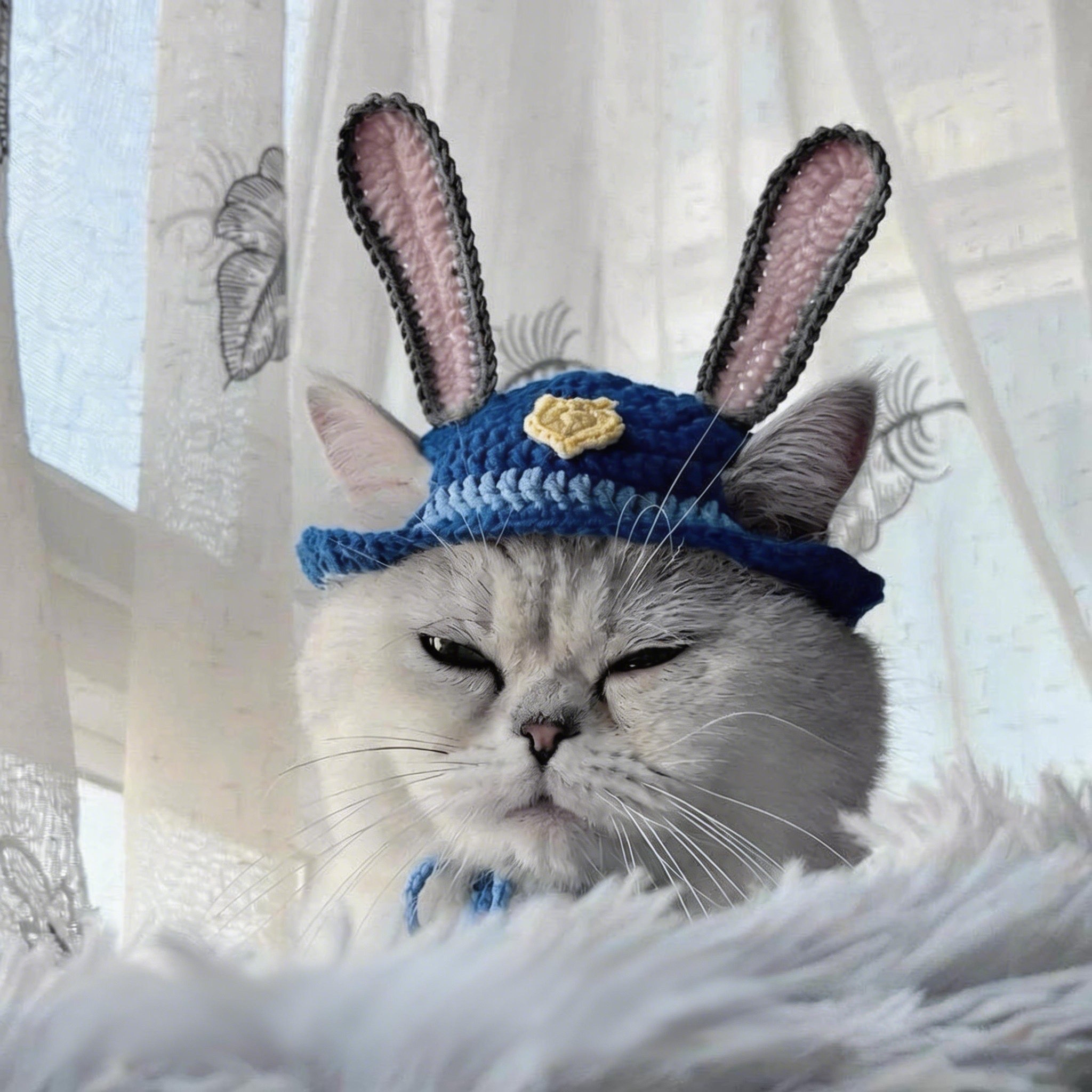 Character Style Pet Hat – Bunny & Fox Crochet Costume