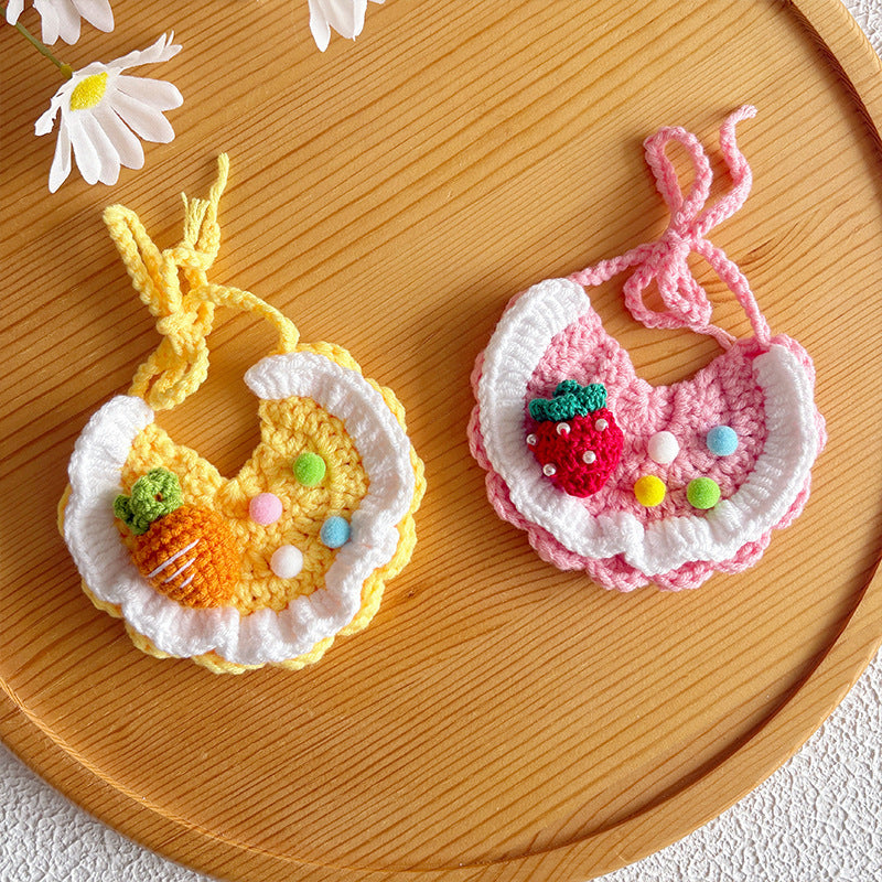 Carrot Crochet Pet Bib – Cute Handmade Collar