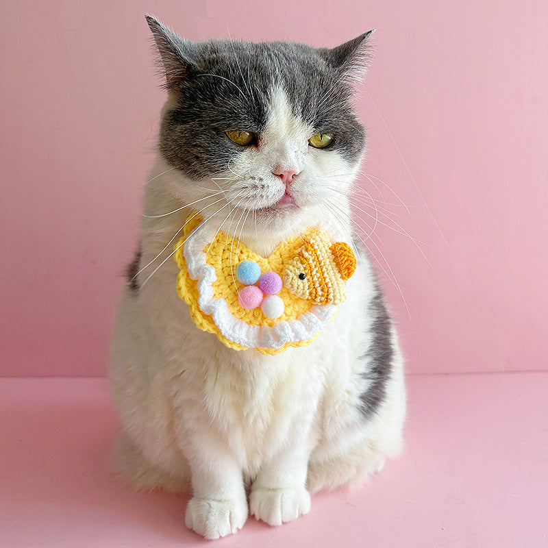 Cute Fish Crochet Pet Collar – Playful Candy Design