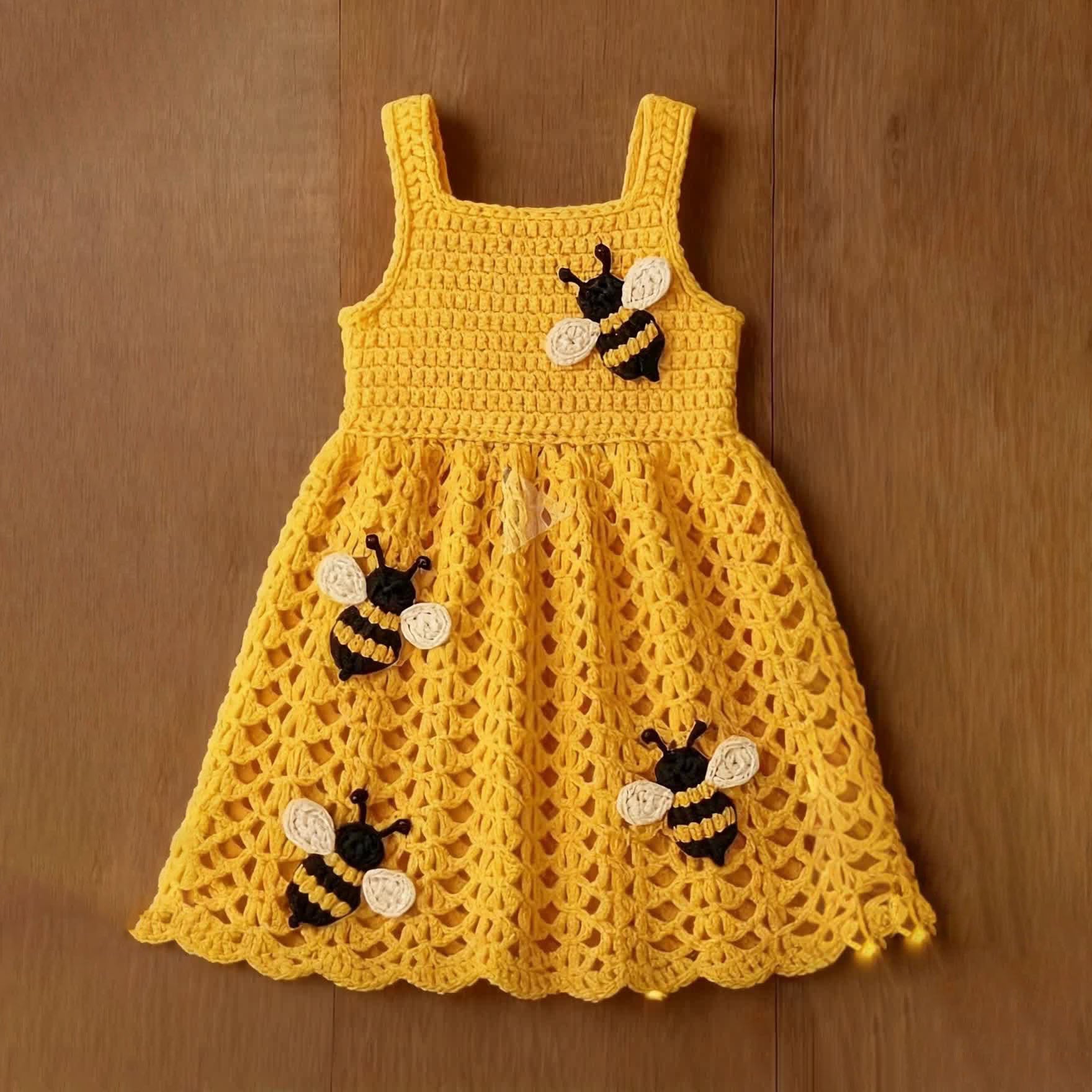 Crochet Bee Dress Pattern & Video Tutorial