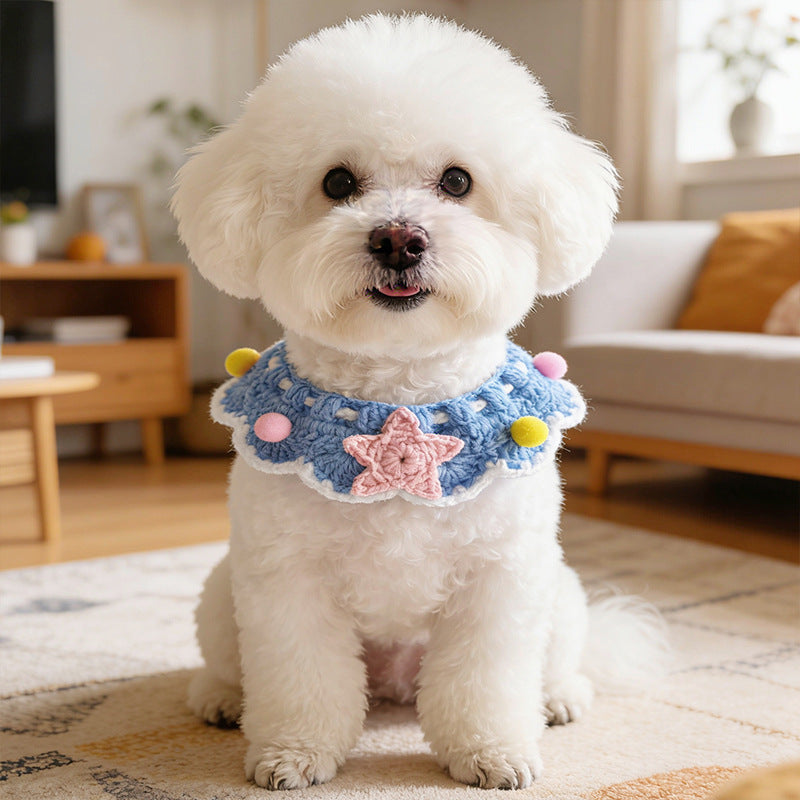 Starfish Crochet Pet Collar – Ocean Cute Design