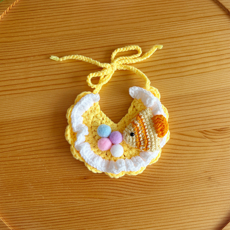 Cute Fish Crochet Pet Collar – Playful Candy Design