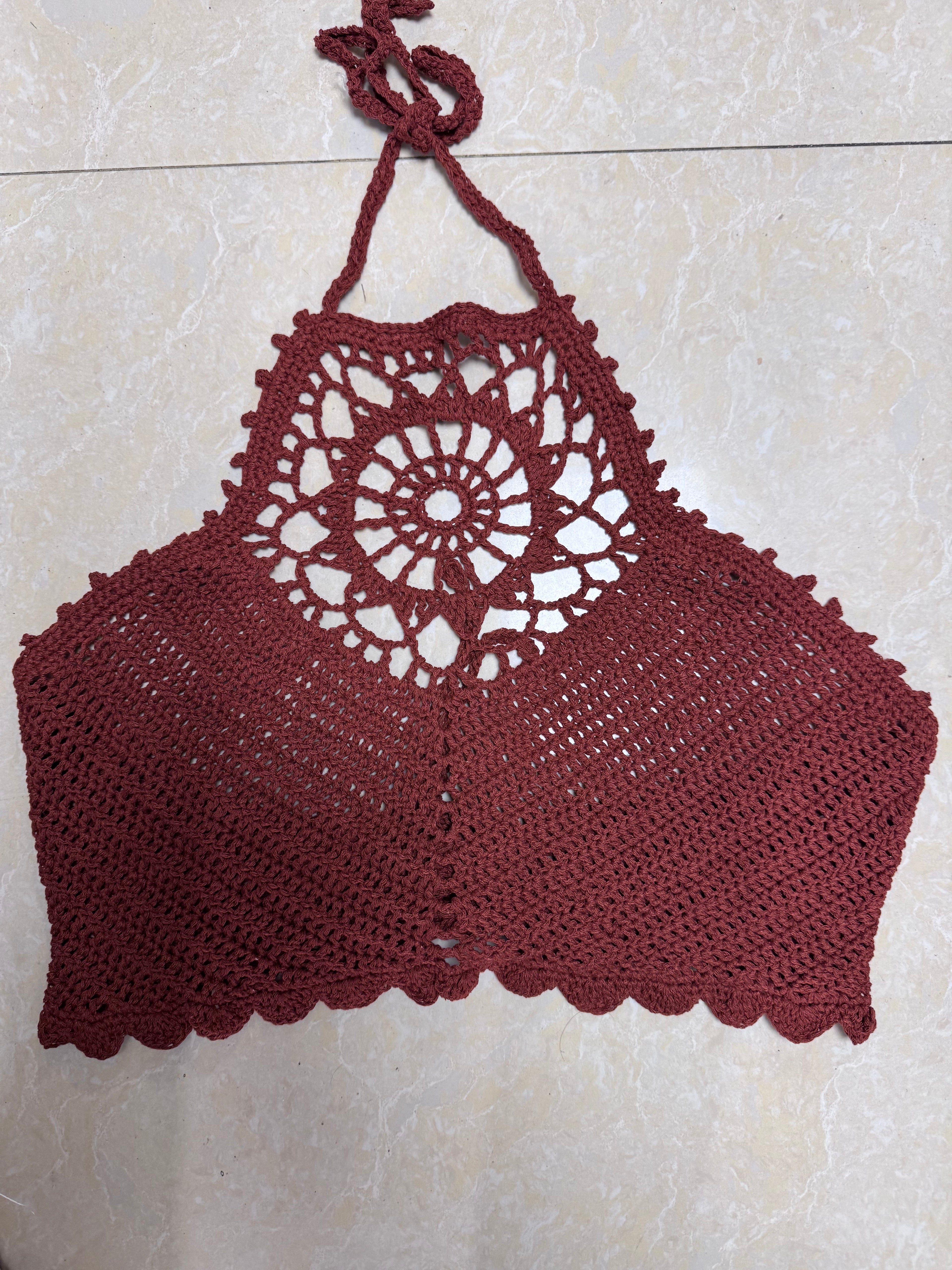 Handmade Boho Crochet Halter Crop Top PDF Pattern