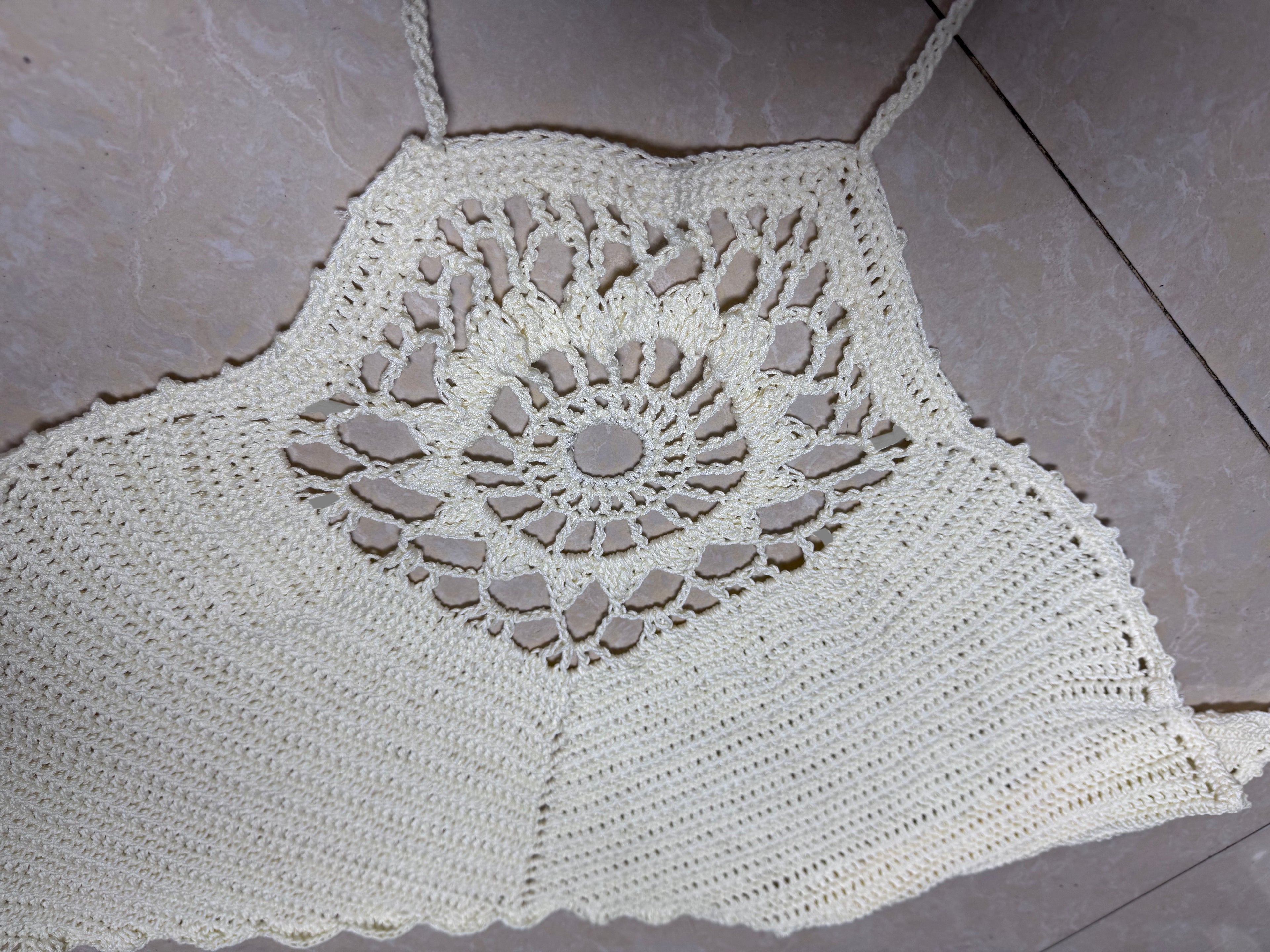 Handmade Boho Crochet Halter Crop Top PDF Pattern