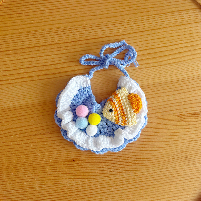 Cute Fish Crochet Pet Collar – Playful Candy Design