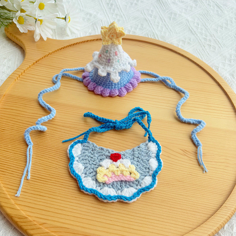 Birthday Crochet Pet Set – Hat & Collar Combo