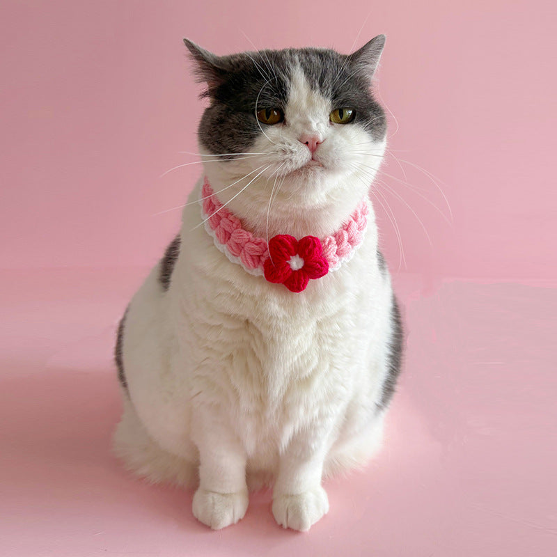 Minimal Flower Crochet Pet Collar – Cute Everyday Style