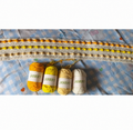 Handmade Crochet Bobble Blanket – Cream with Sunny Stripes | 36 × 35 in