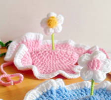 Flower Crochet Pet Hat – Cute Daisy Top Design