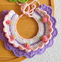 Strawberry Crochet Pet Collar – Cute Ruffle Floral Design