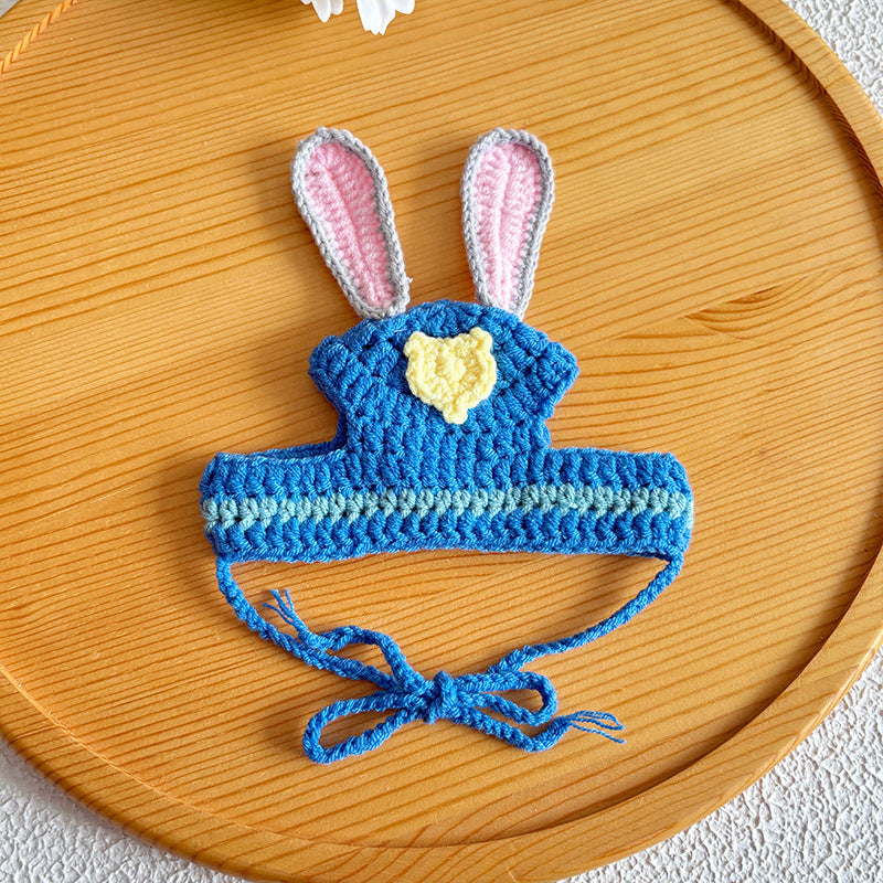 Character Style Pet Hat – Bunny & Fox Crochet Costume