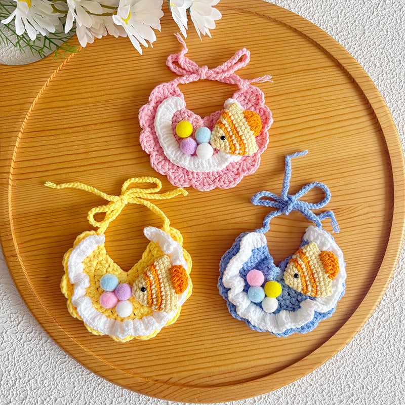 Cute Fish Crochet Pet Collar – Playful Candy Design