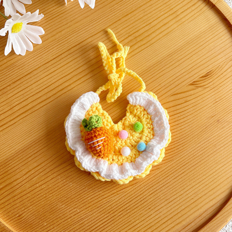 Carrot Crochet Pet Bib – Cute Handmade Collar