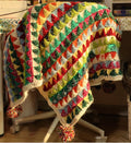 Oil Painting Triangle Stripe Crochet Blanket – Finished Throw or Yarn + PDF Kit