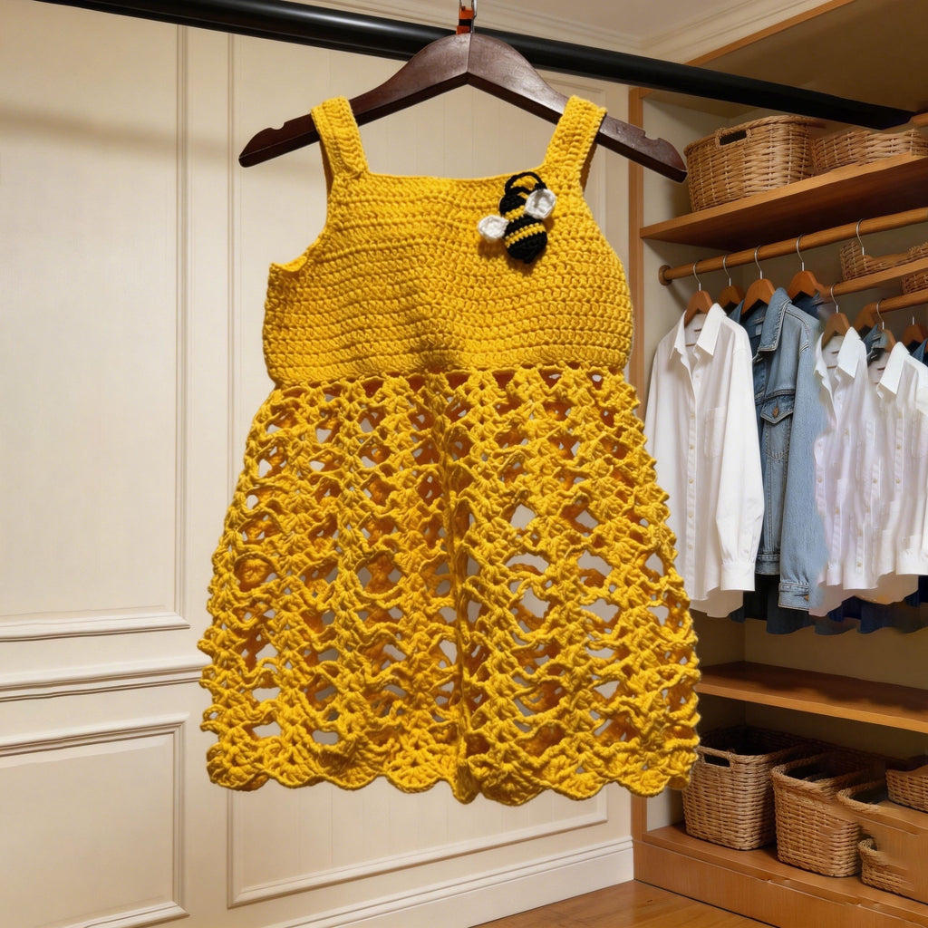 Crochet Bee Dress Pattern & Video Tutorial
