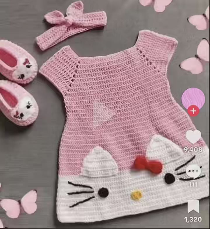 Crochet Cat Dress Pattern & Video Tutorial